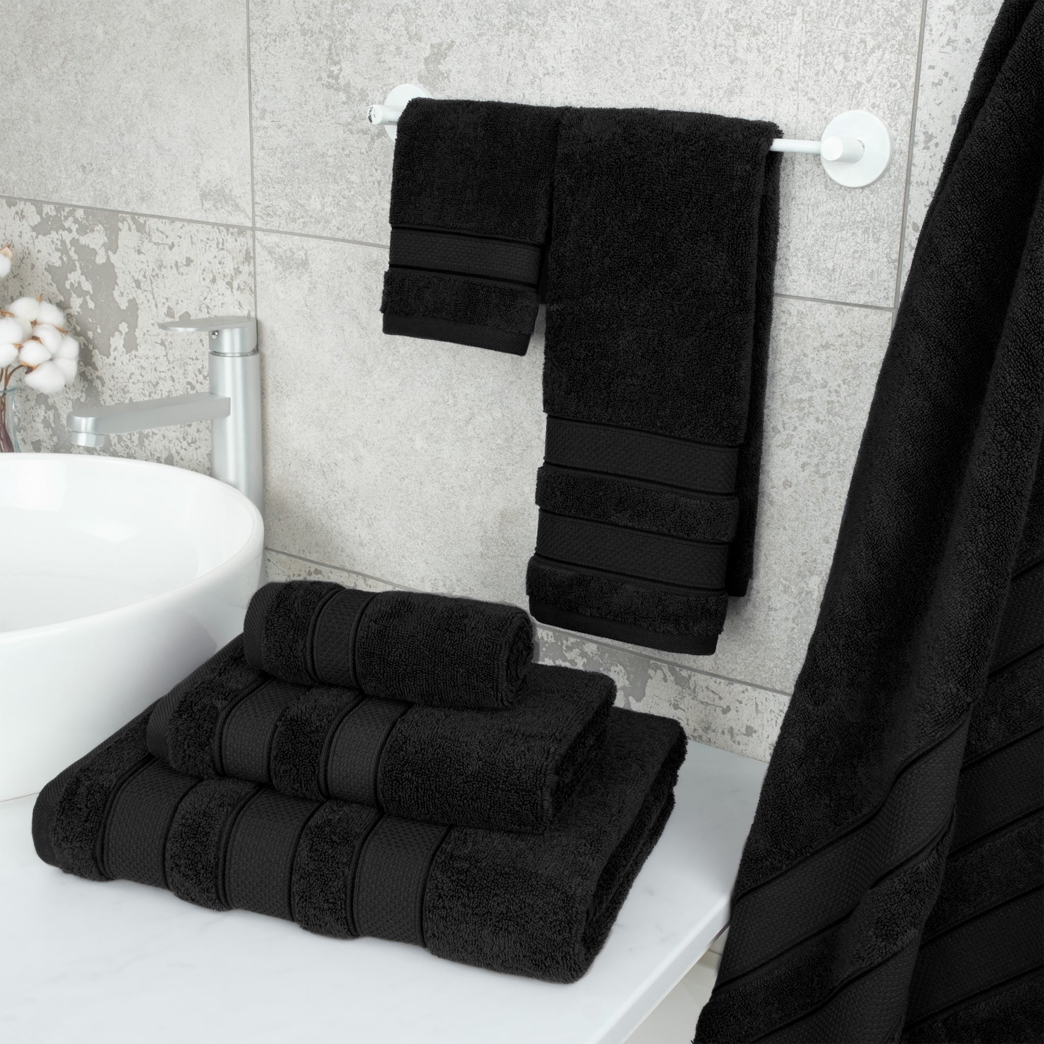 Salem 6 Piece 100% Cotton Luxury Bath Towel Set - Overture Gifts