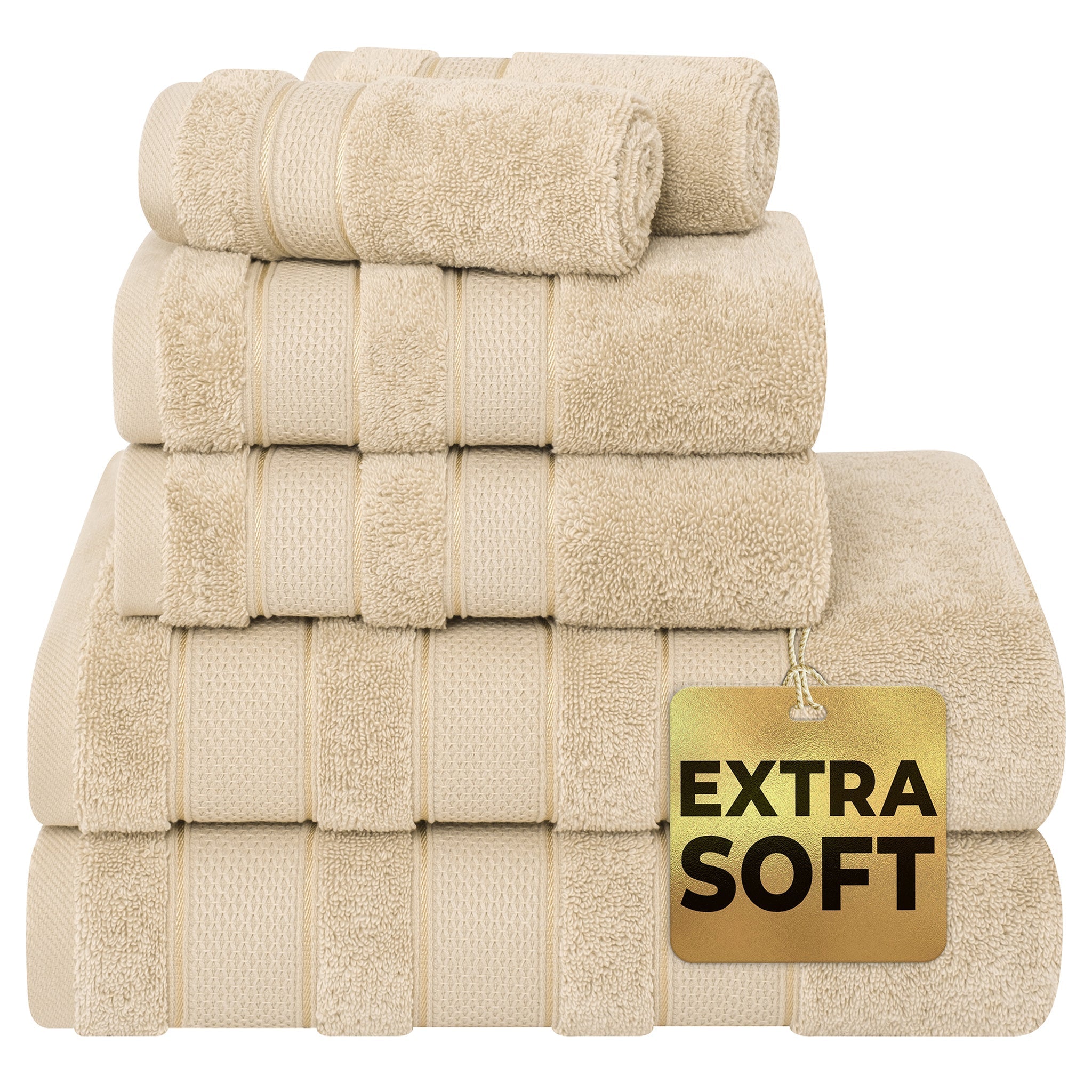 Salem 6 Piece 100% Cotton Luxury Bath Towel Set - Overture Gifts