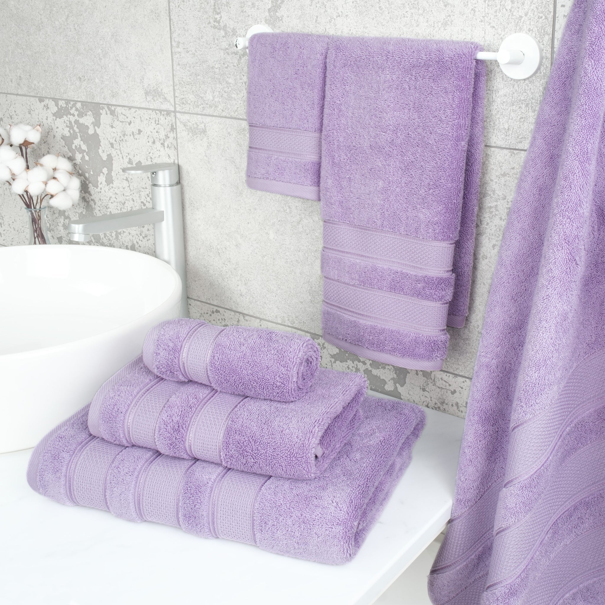 Salem 6 Piece 100% Cotton Luxury Bath Towel Set - Overture Gifts