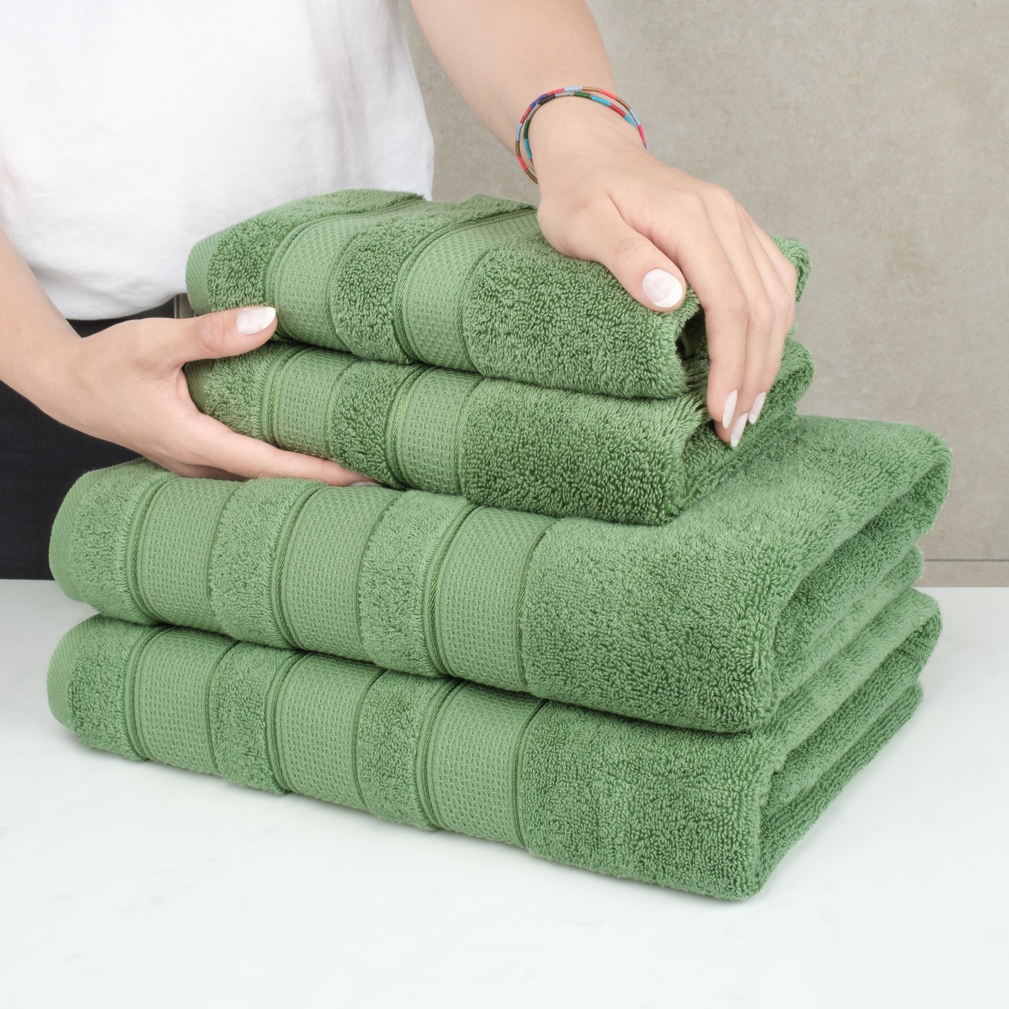 Salem 6 Piece 100% Cotton Luxury Bath Towel Set - Overture Gifts