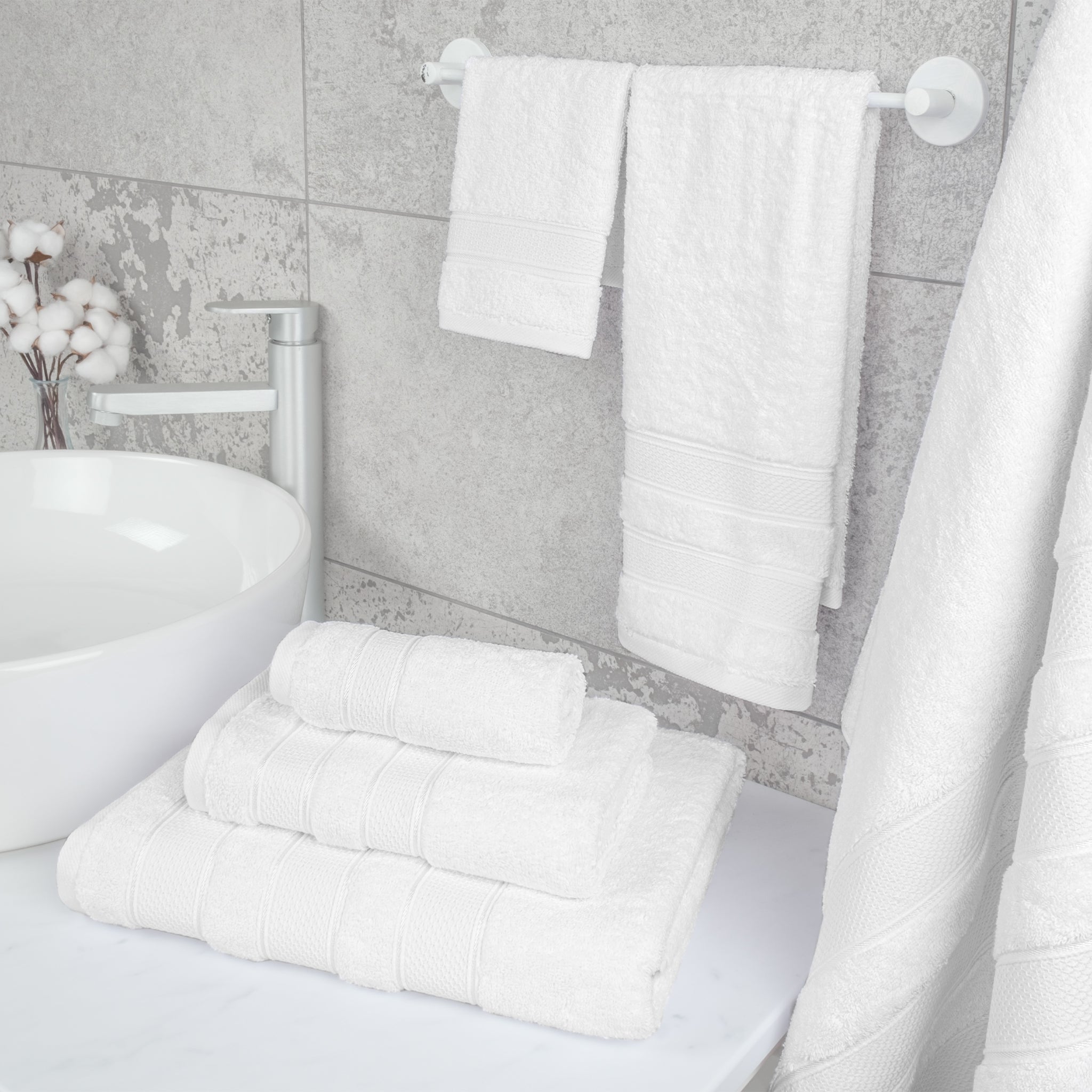 Salem 6 Piece 100% Cotton Luxury Bath Towel Set - Overture Gifts