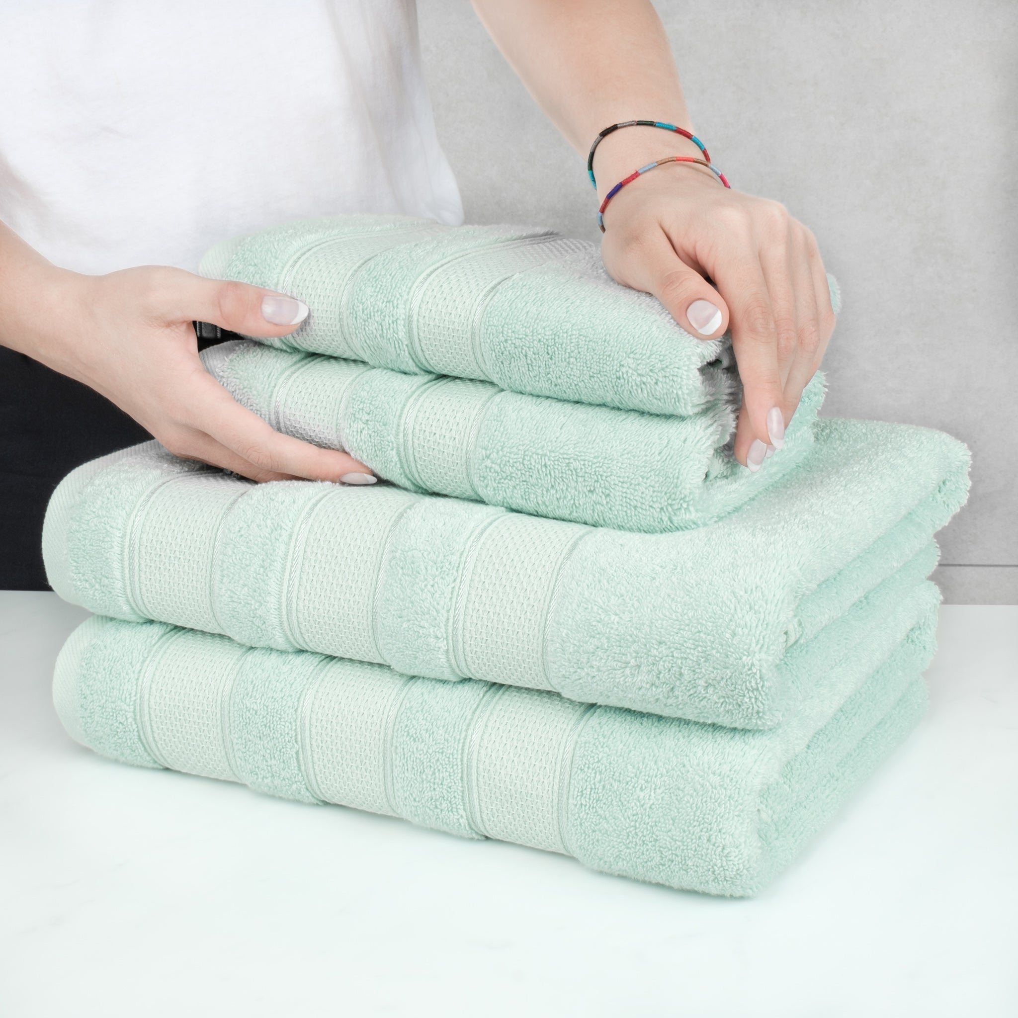 Salem 6 Piece 100% Cotton Luxury Bath Towel Set - Overture Gifts