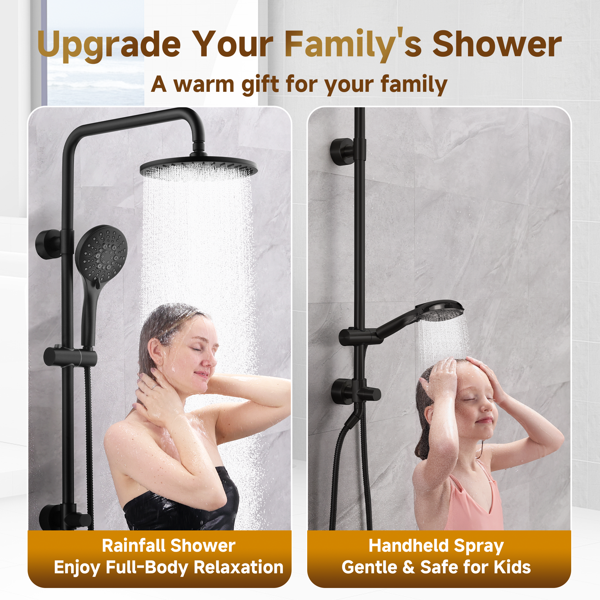 Shower System With Rain shower and Handheld Shower head,Hose