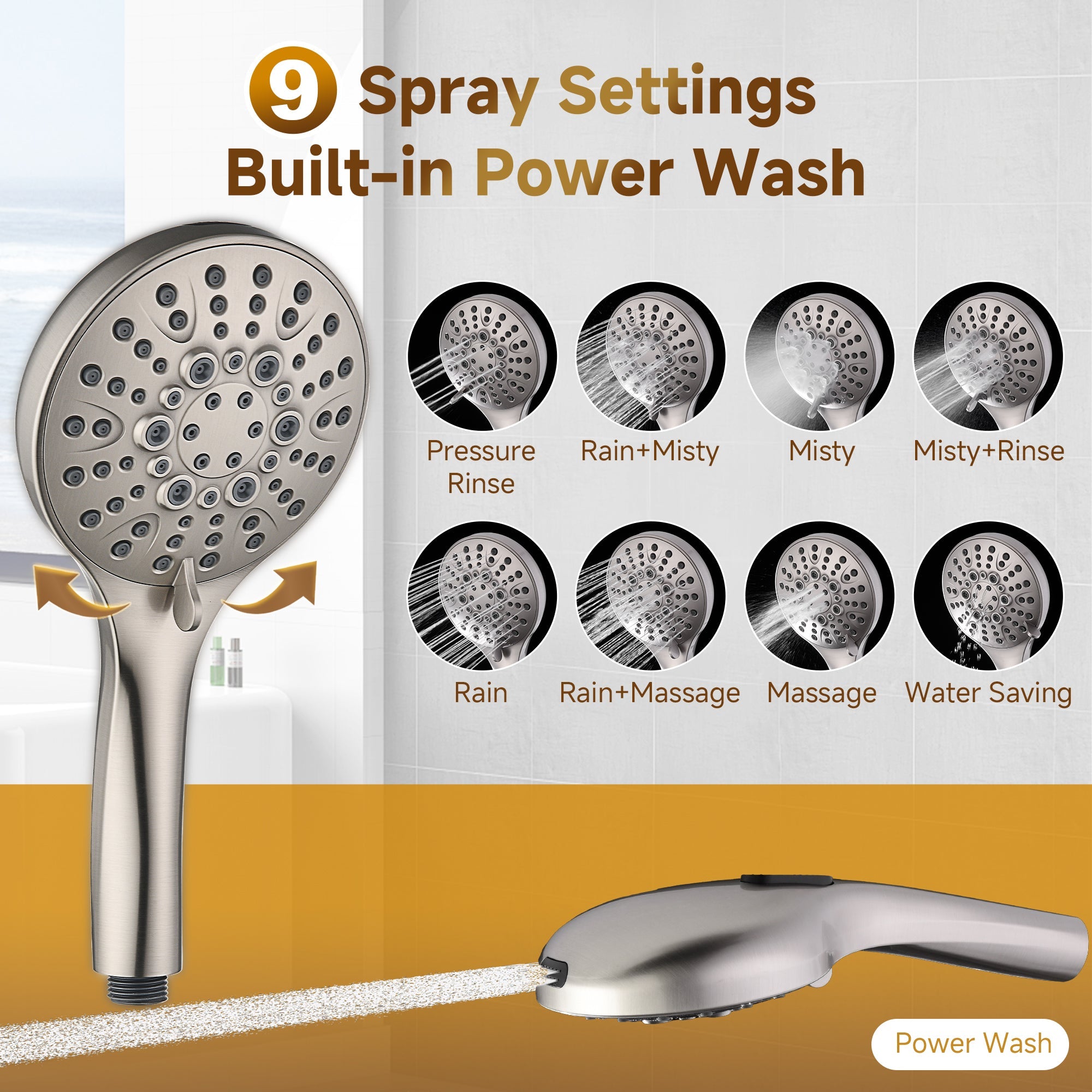 Shower System With Rain shower and Handheld Shower head,Hose