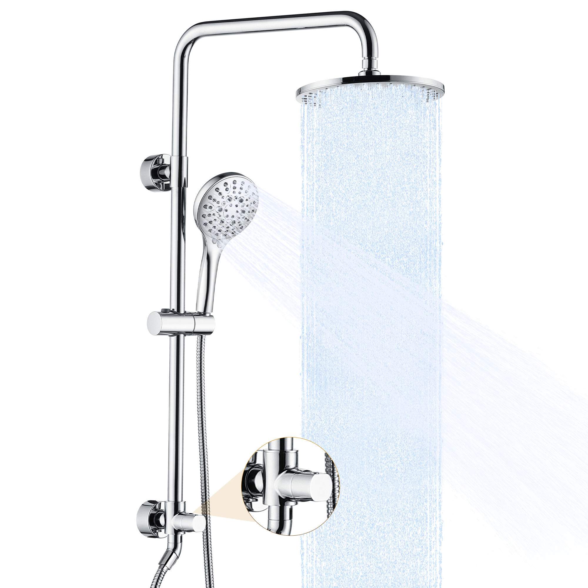 Shower System With Rain shower and Handheld Shower head,Hose