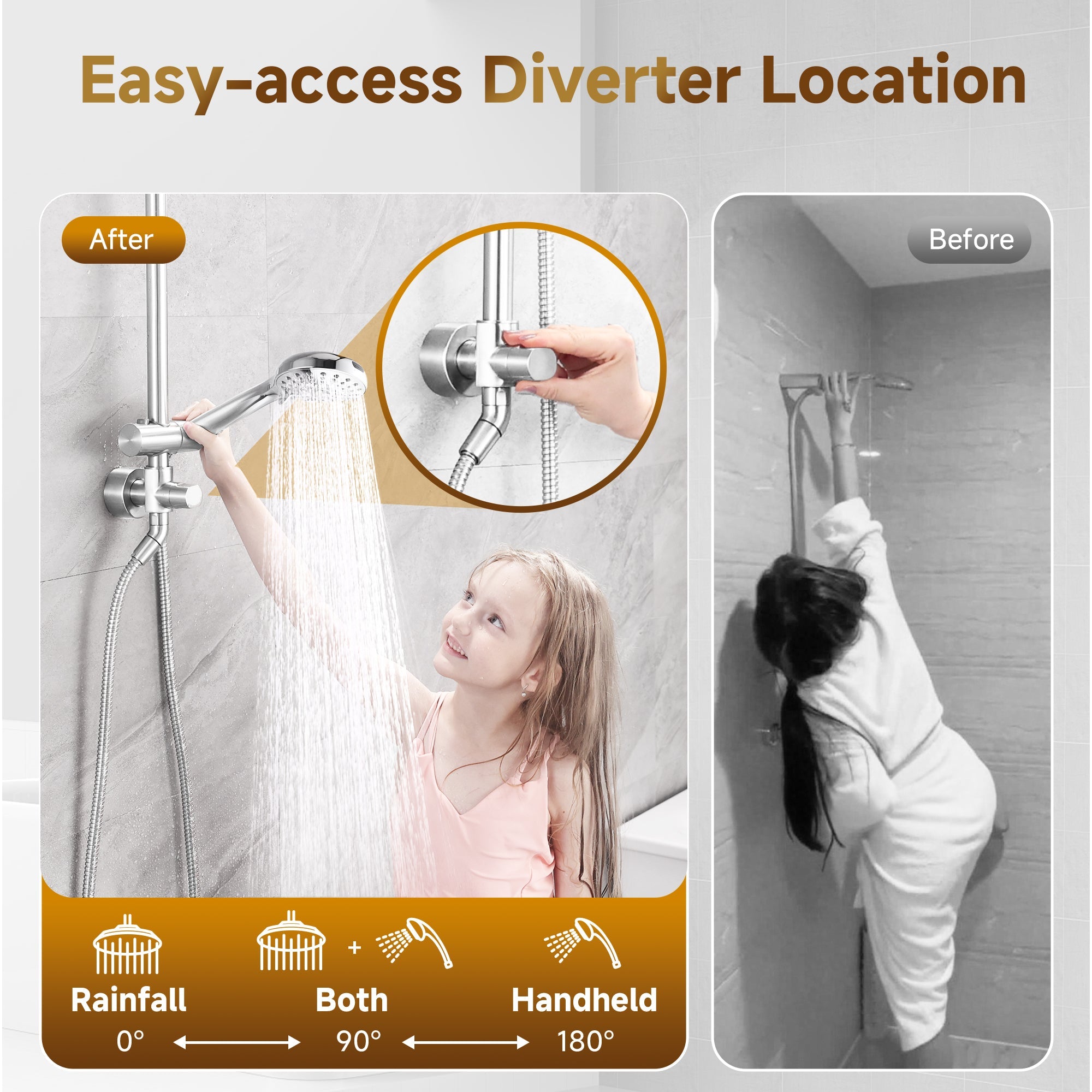 Shower System With Rain shower and Handheld Shower head,Hose