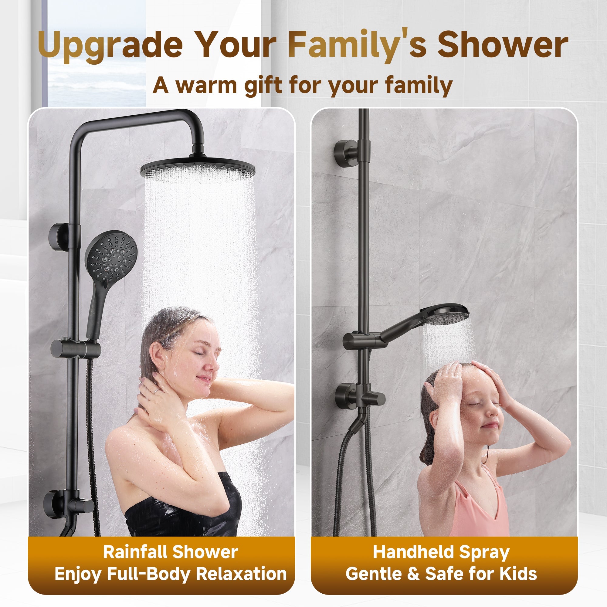 Shower System With Rain shower and Handheld Shower head,Hose