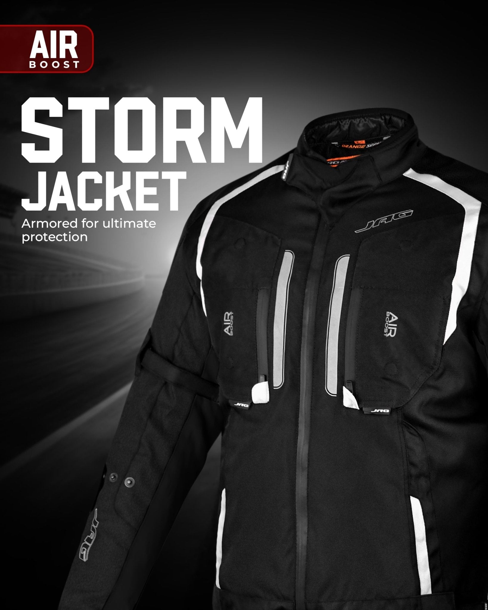 Storm Motorcycle Protective Jacket | Black | All Seasons Jacket - Overture Gifts