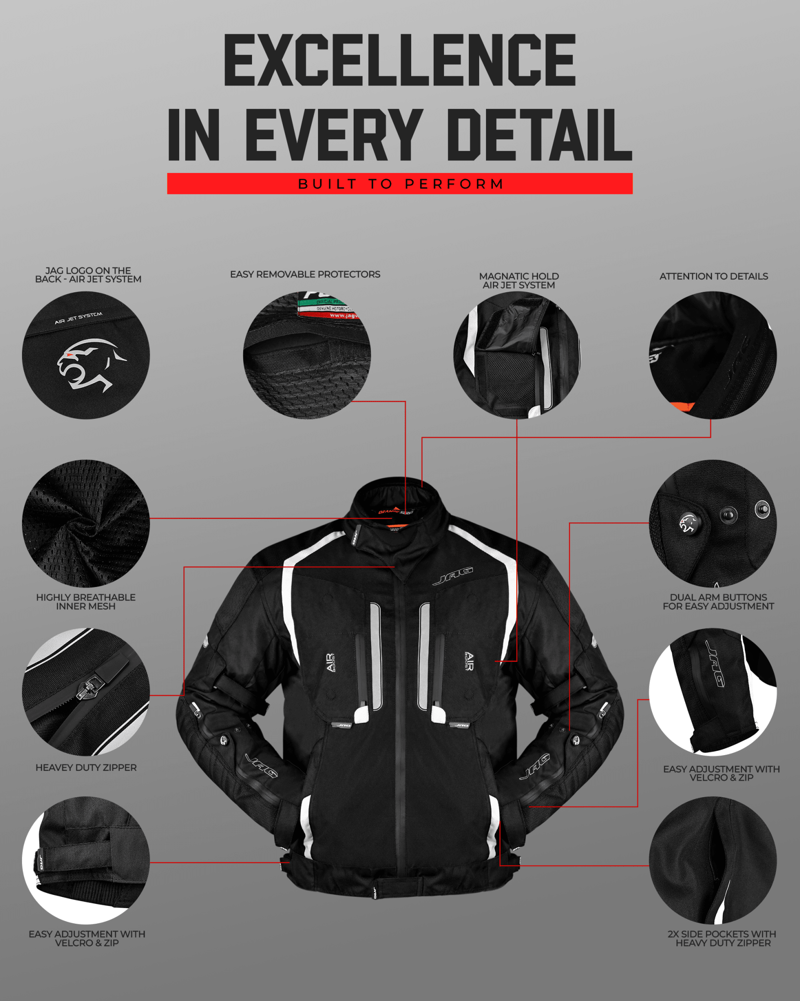 Storm Motorcycle Protective Jacket | Black | All Seasons Jacket - Overture Gifts