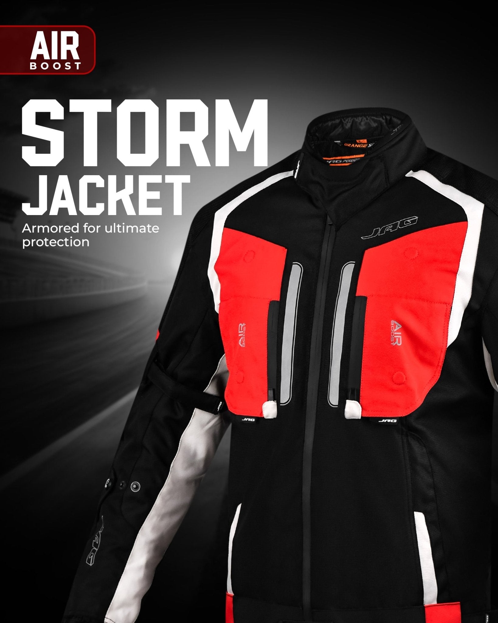 Storm Motorcycle Protective Jacket | Black | All Seasons Jacket - Overture Gifts