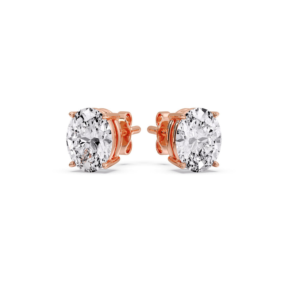 Classic Four Prong Oval Diamond Solitaire Stud Earrings [IGI Certified]