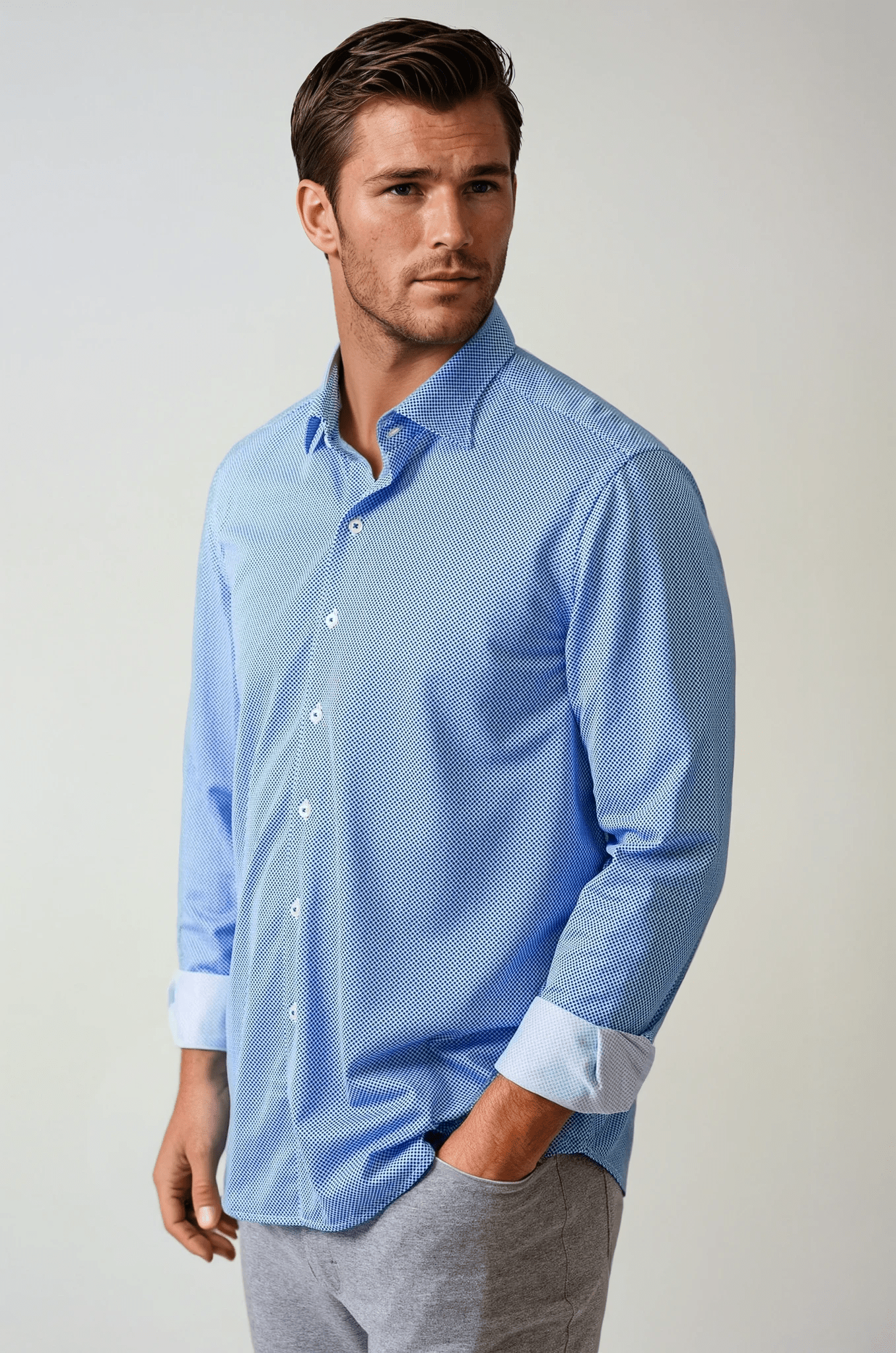 Studio Dot Long Sleeve Tech Shirt - Blue - Overture Gifts