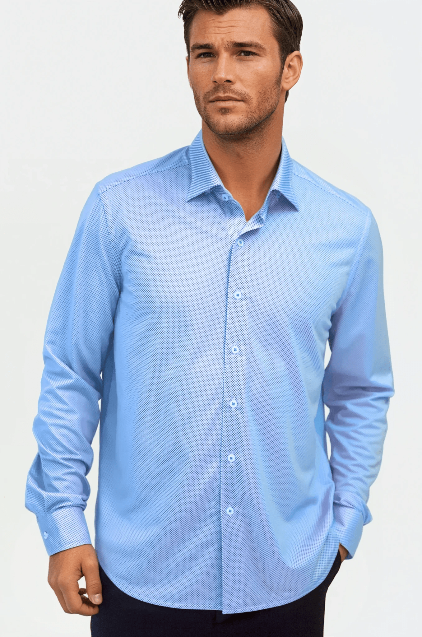 Studio Dot Long Sleeve Tech Shirt - Blue - Overture Gifts