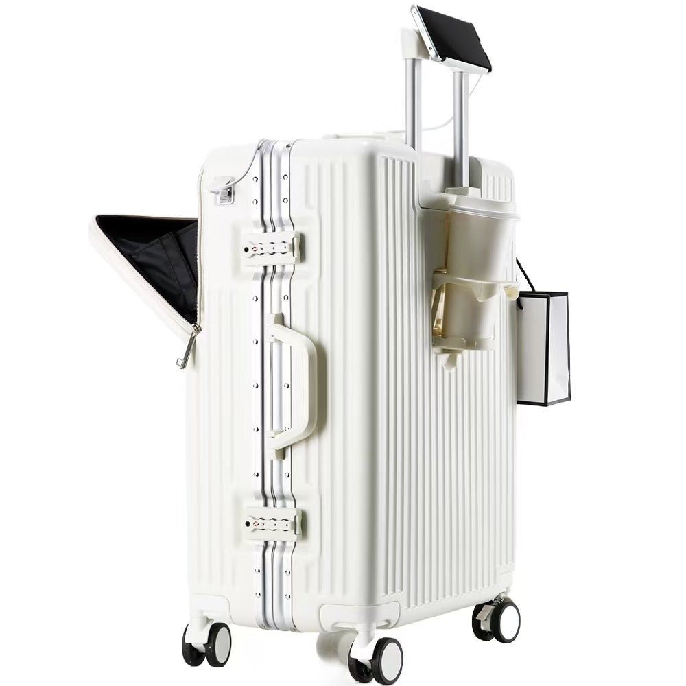 Suitcase Travel Luggage Trolley Front-Opening Large Capacity Aluminum Frame Carry-On Cabin Bag - Overture Gifts