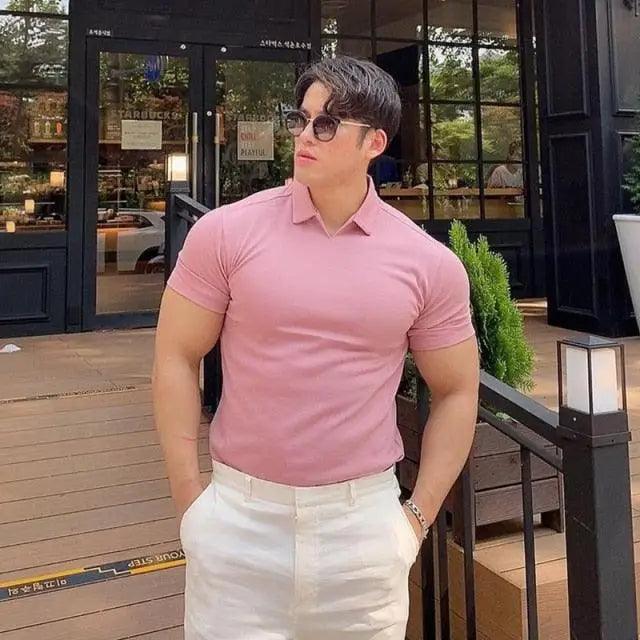 Polo T Shirt Men Cotton Blend Elite Short Sleeve Tee
