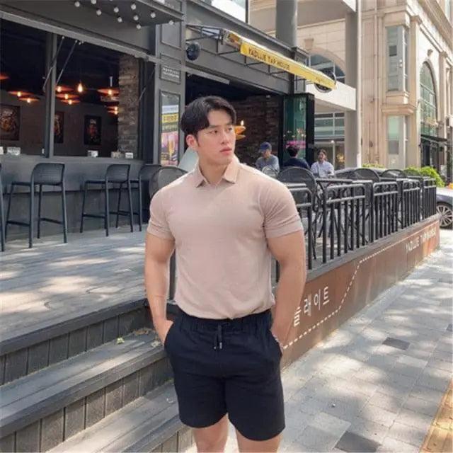 Polo T Shirt Men Cotton Blend Elite Short Sleeve Tee