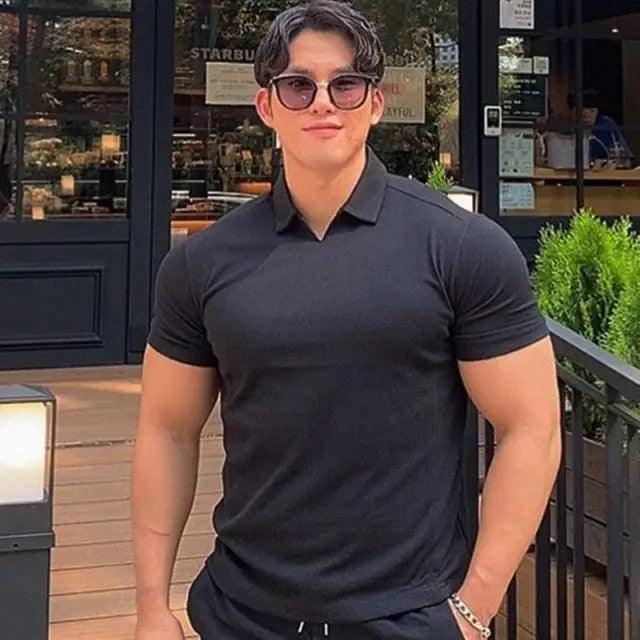 Polo T Shirt Men Cotton Blend Elite Short Sleeve Tee