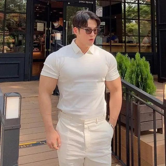 Polo T Shirt Men Cotton Blend Elite Short Sleeve Tee