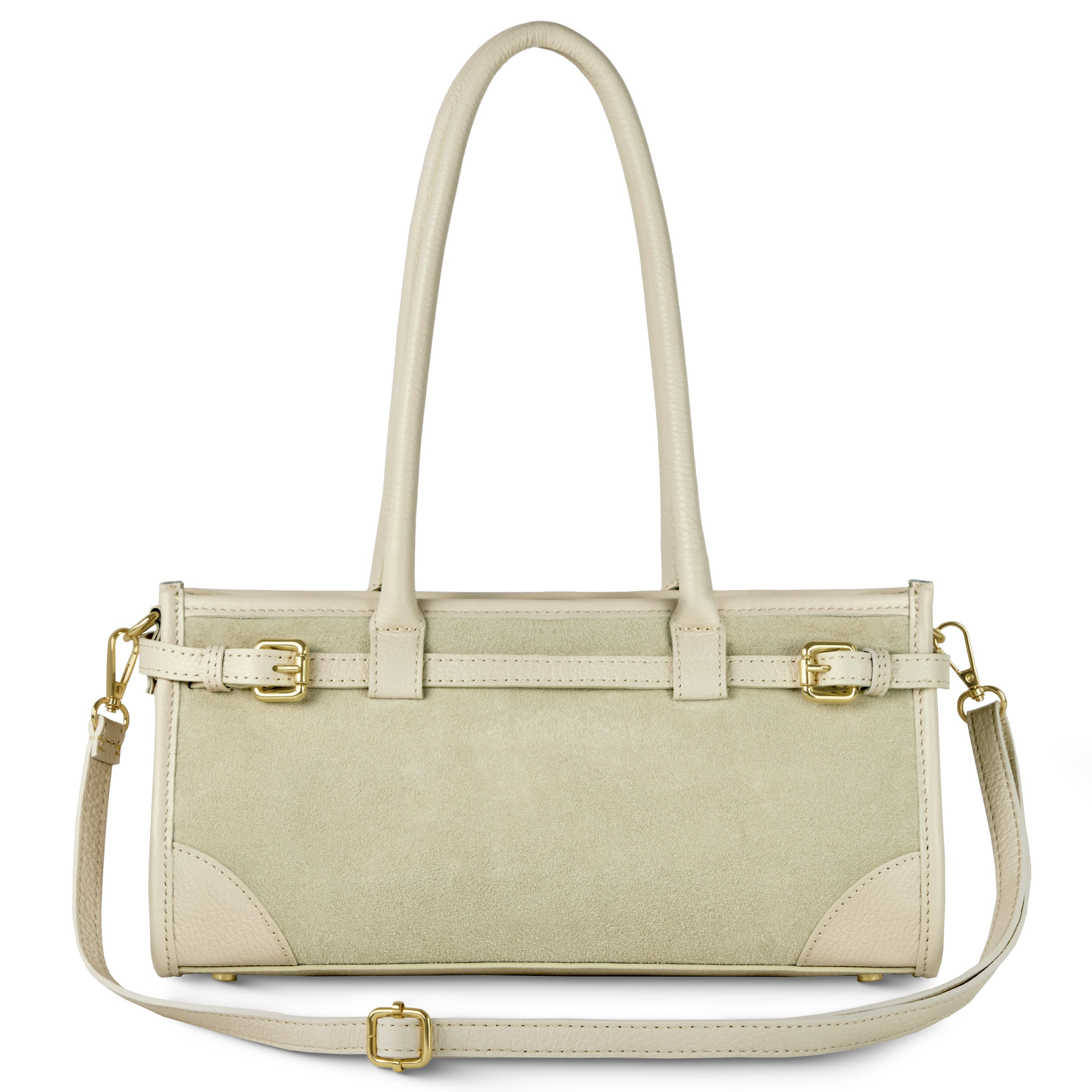 Italian Genuine Suede & Full-Grain Leather Shoulder Bag | Lodi