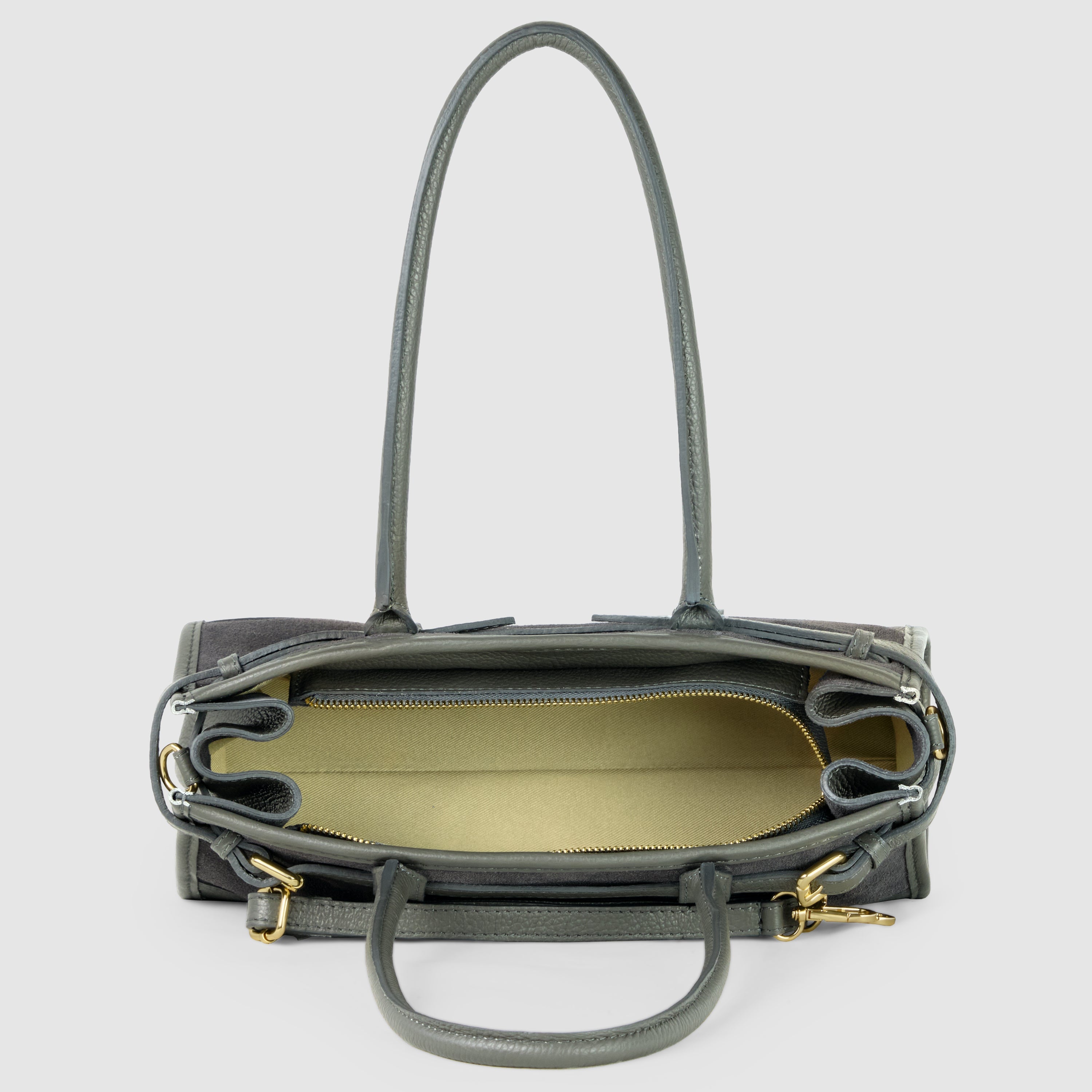 Italian Genuine Suede & Full-Grain Leather Shoulder Bag | Lodi