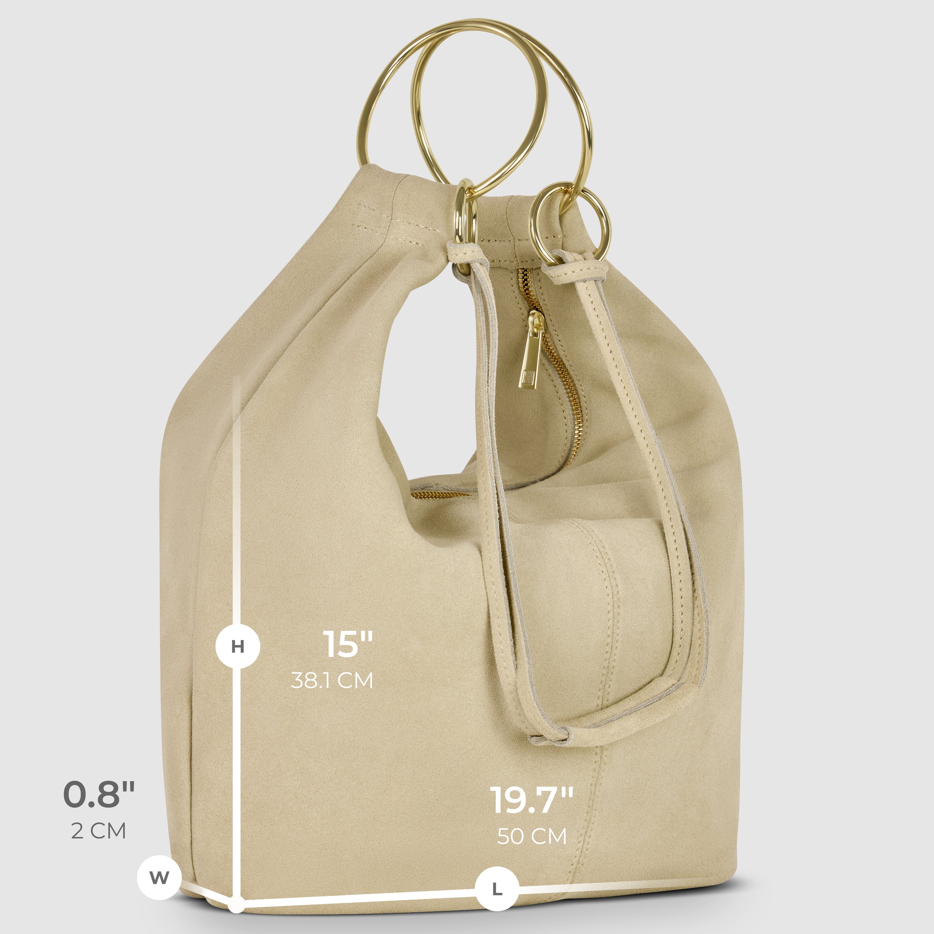 Italian Genuine Suede Hobo Bag | Belluno
