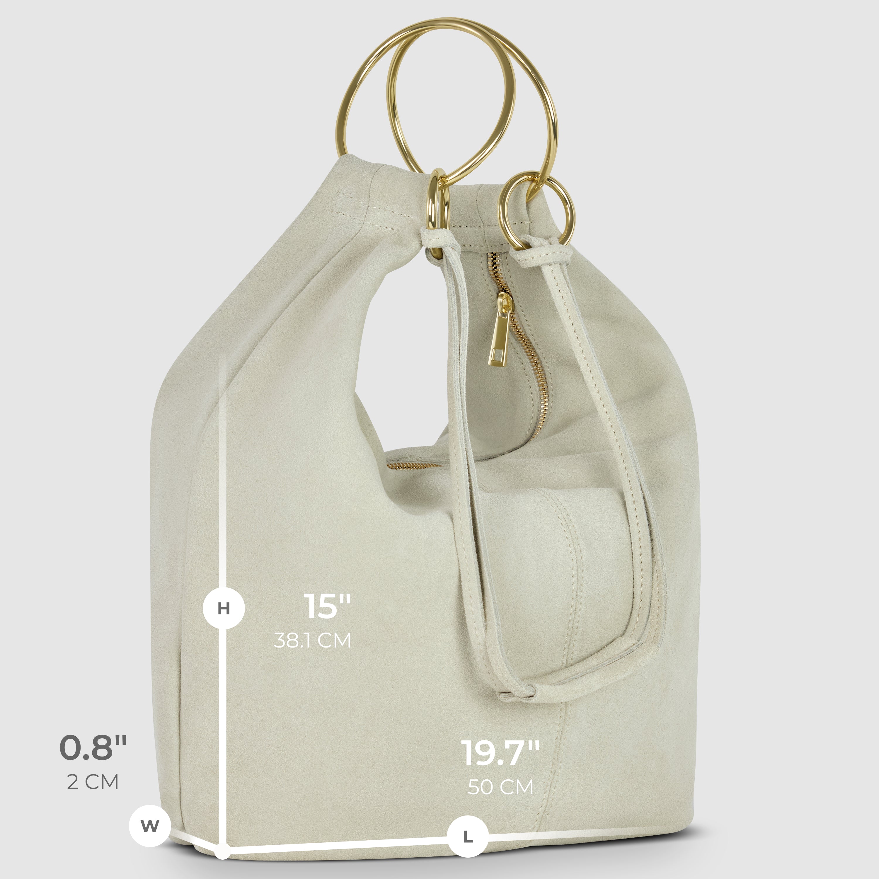 Italian Genuine Suede Hobo Bag | Belluno
