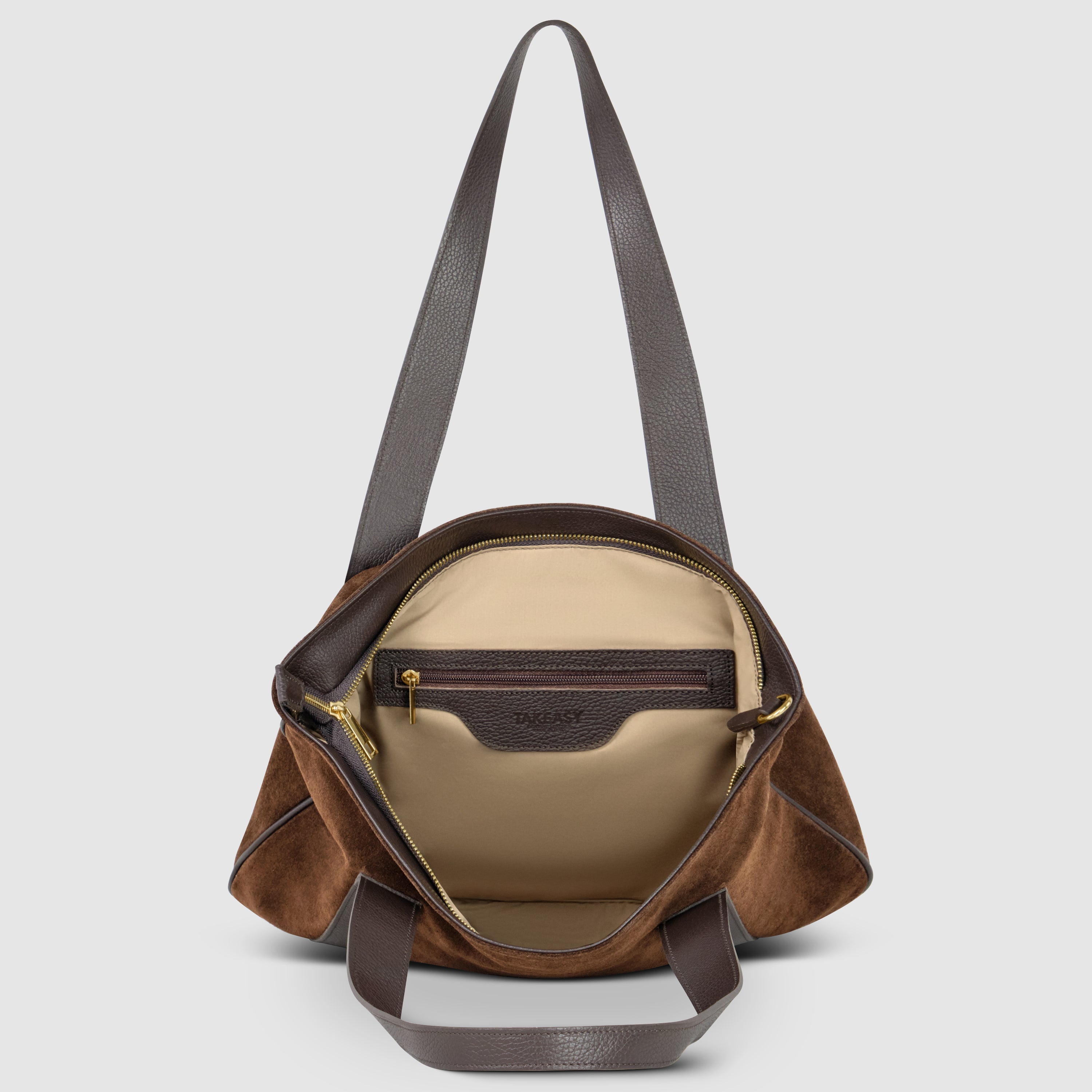 Italian Genuine Suede & Full-Grain Leather Tote Bag | Varese