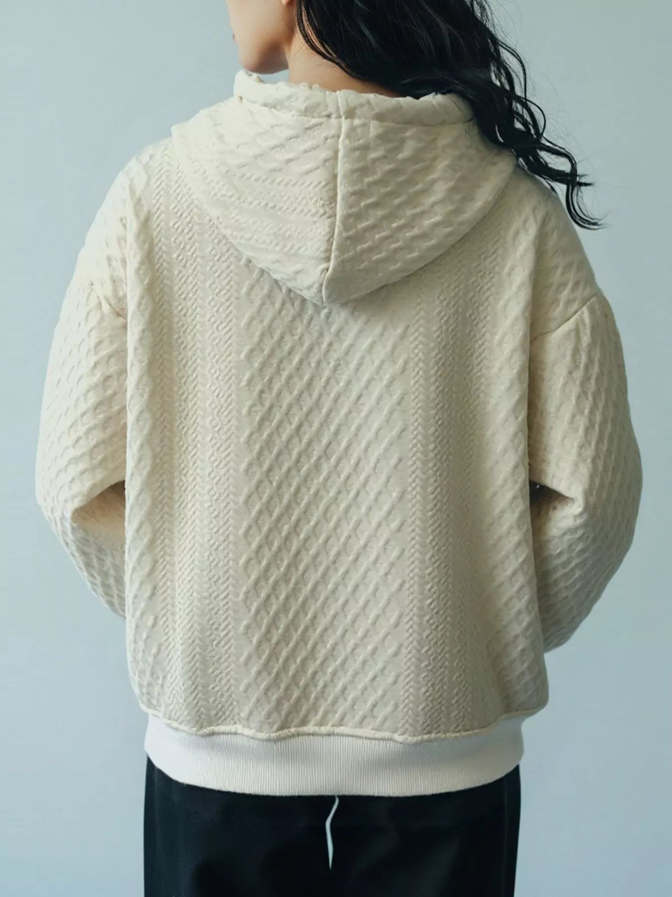 Textured Knit Zip-Up Hoodie - Overture Gifts