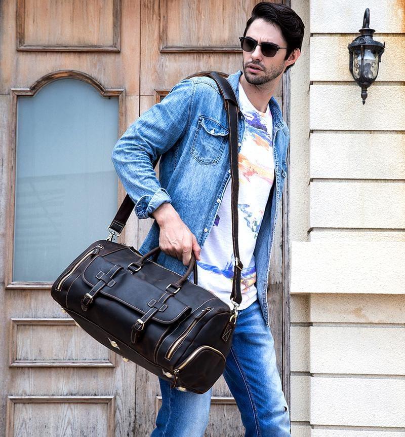 The Bard Weekender | Handmade Leather Duffle Bag - Overture Gifts