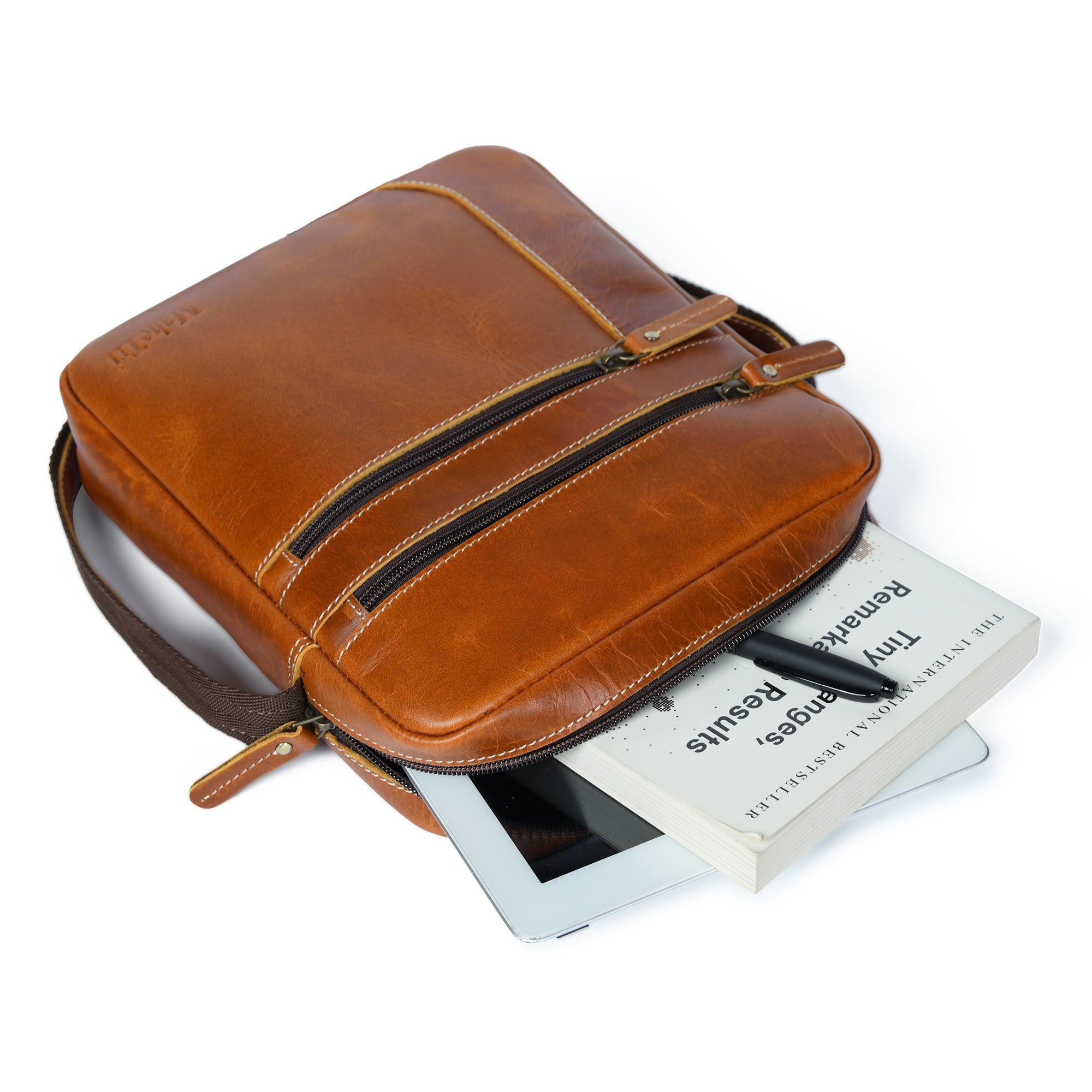 The Compact Messenger- Tan - Overture Gifts