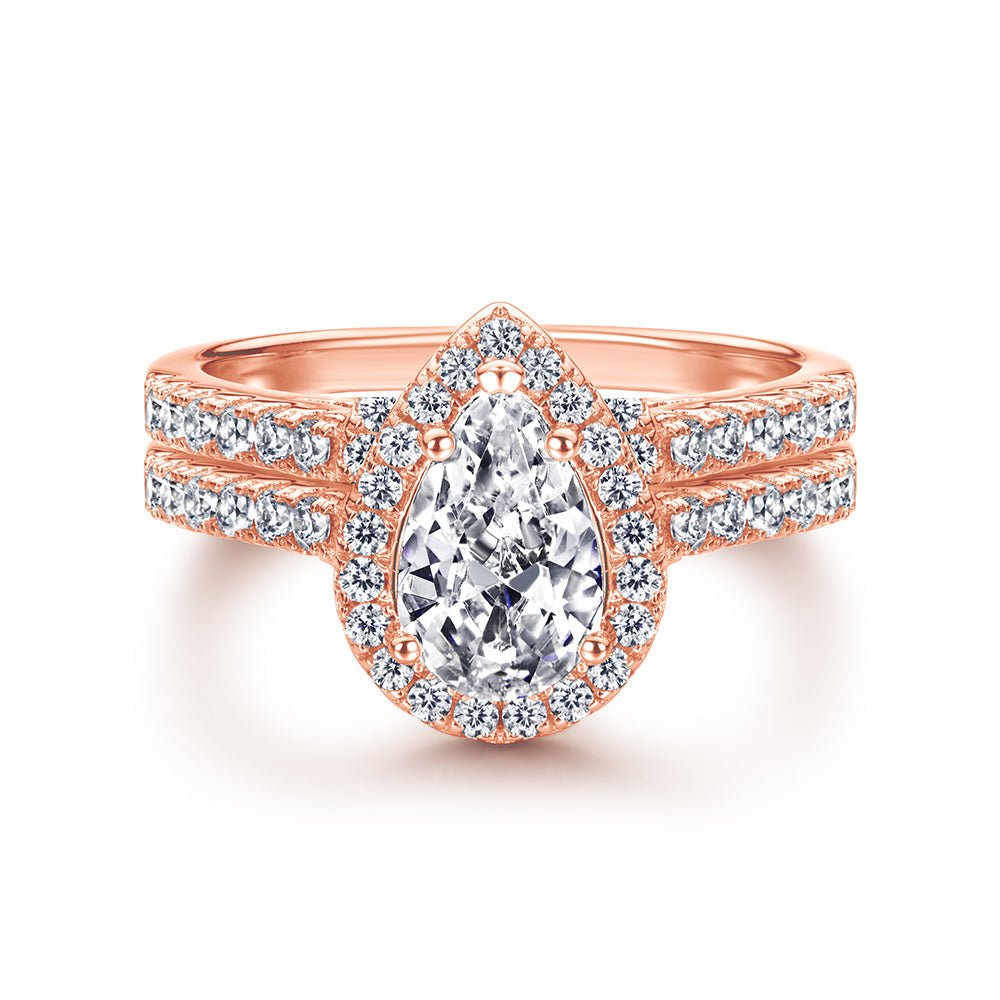 The Elizabeth - 18kt Rose Gold Wedding Ring Set - Overture Gifts
