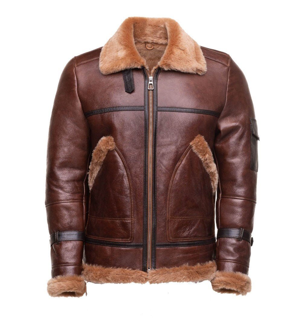 The Esa Bomber — Handcrafted Leather & Faux Shearling Jacket - Overture Gifts
