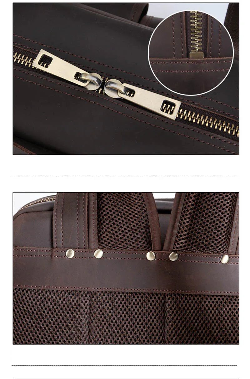 The Gaetano | Large Leather Backpack Camera Bag with Tripod Holder - Overture Gifts