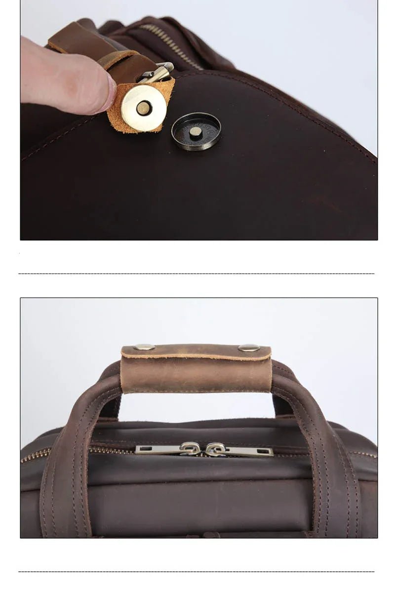 The Gaetano | Large Leather Backpack Camera Bag with Tripod Holder - Overture Gifts