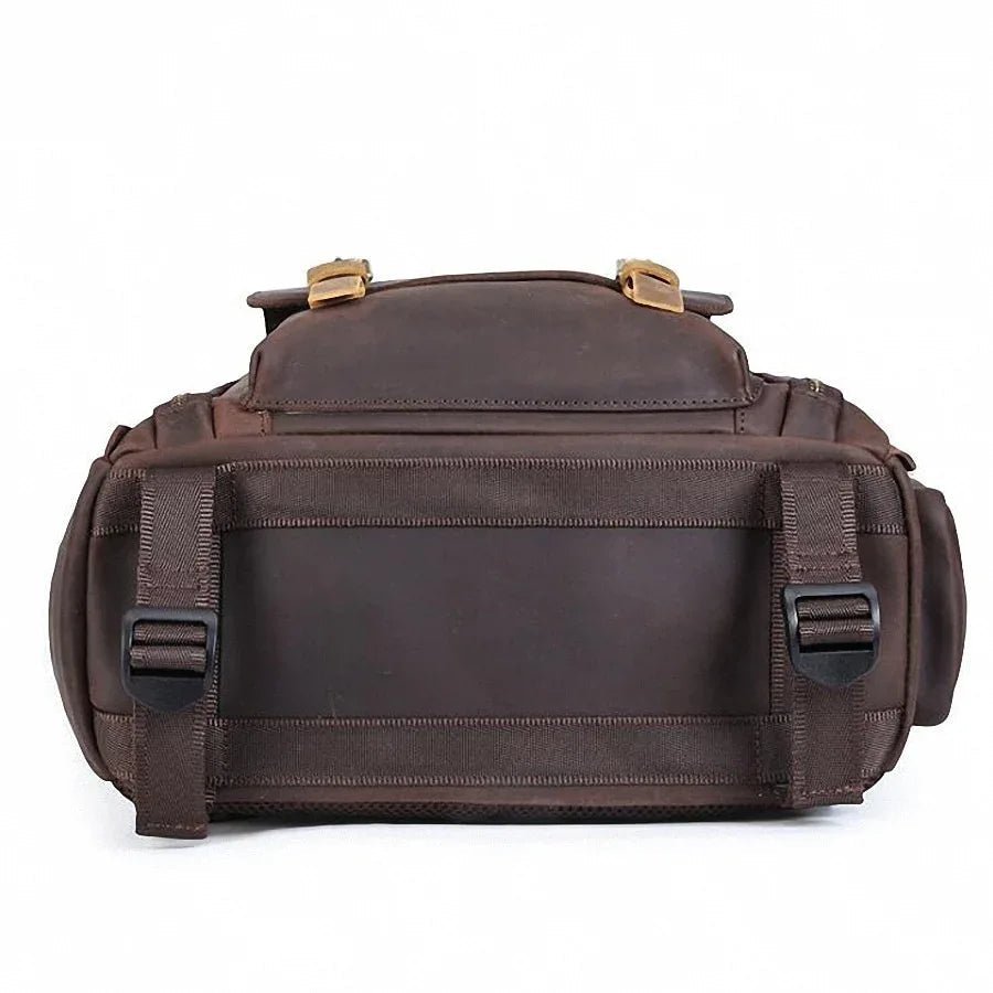 The Gaetano | Large Leather Backpack Camera Bag with Tripod Holder - Overture Gifts