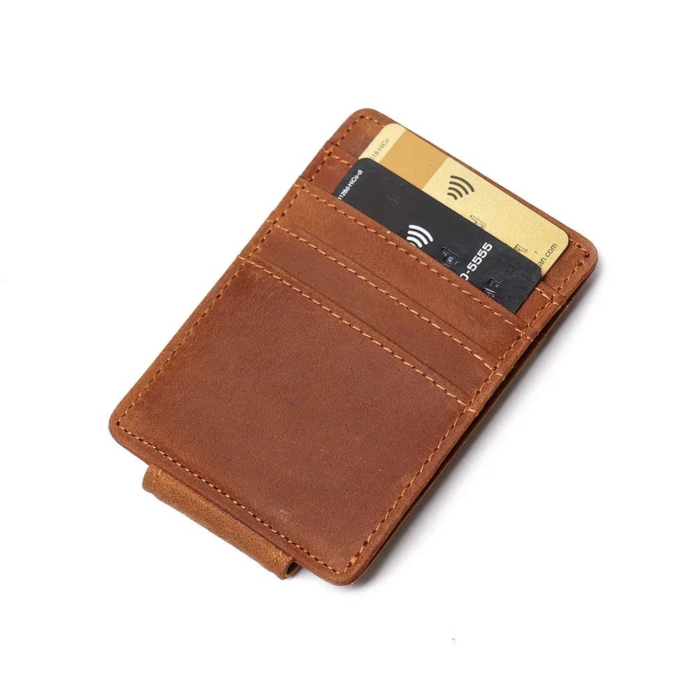 The Walden | Handmade Leather Front Pocket Wallet with Money Clip - Overture Gifts