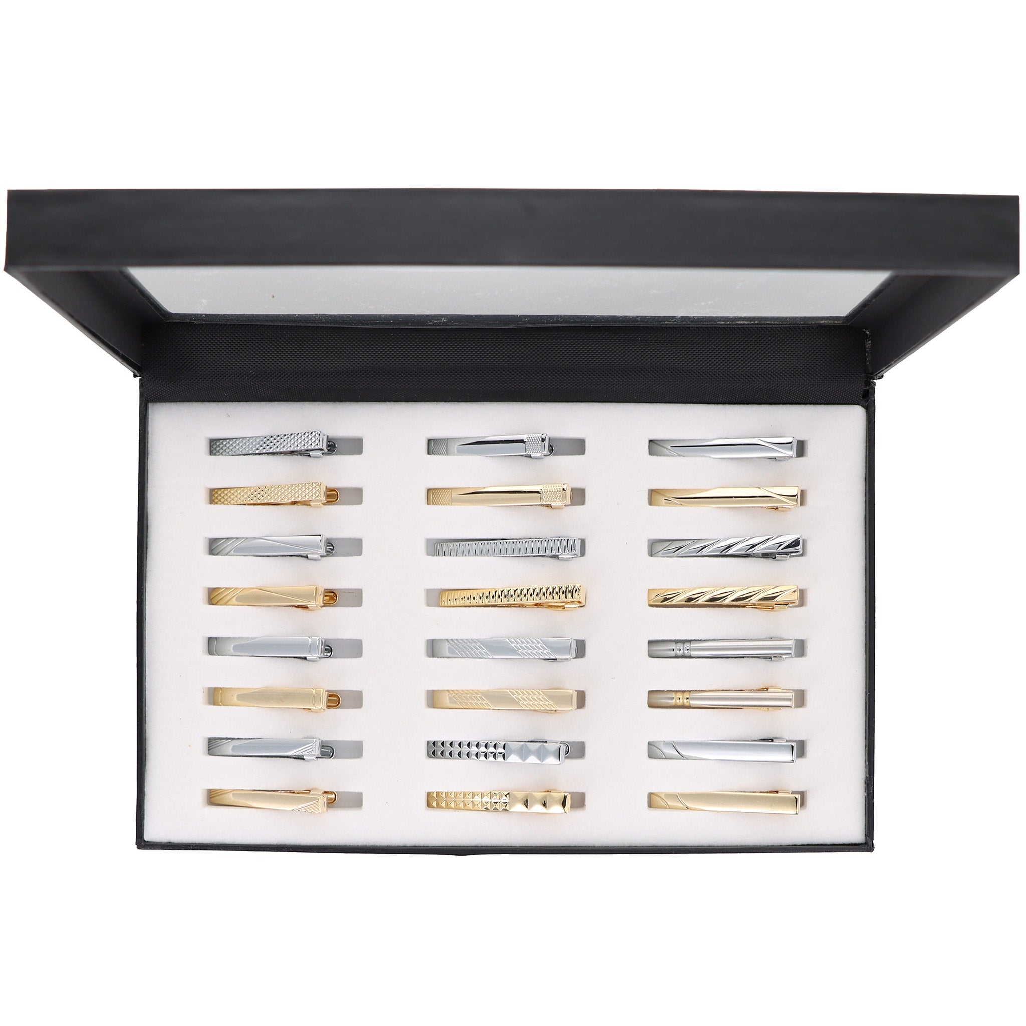 Vittorio Vico Tie Bars in Presentation Box: 24 Pack