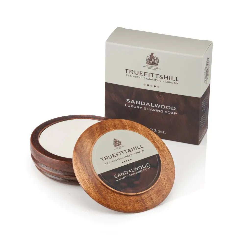 Truefitt & Hill Sandalwood Luxury Shaving Soap (In Wooden Bowl) 3.3 oz - Overture Gifts