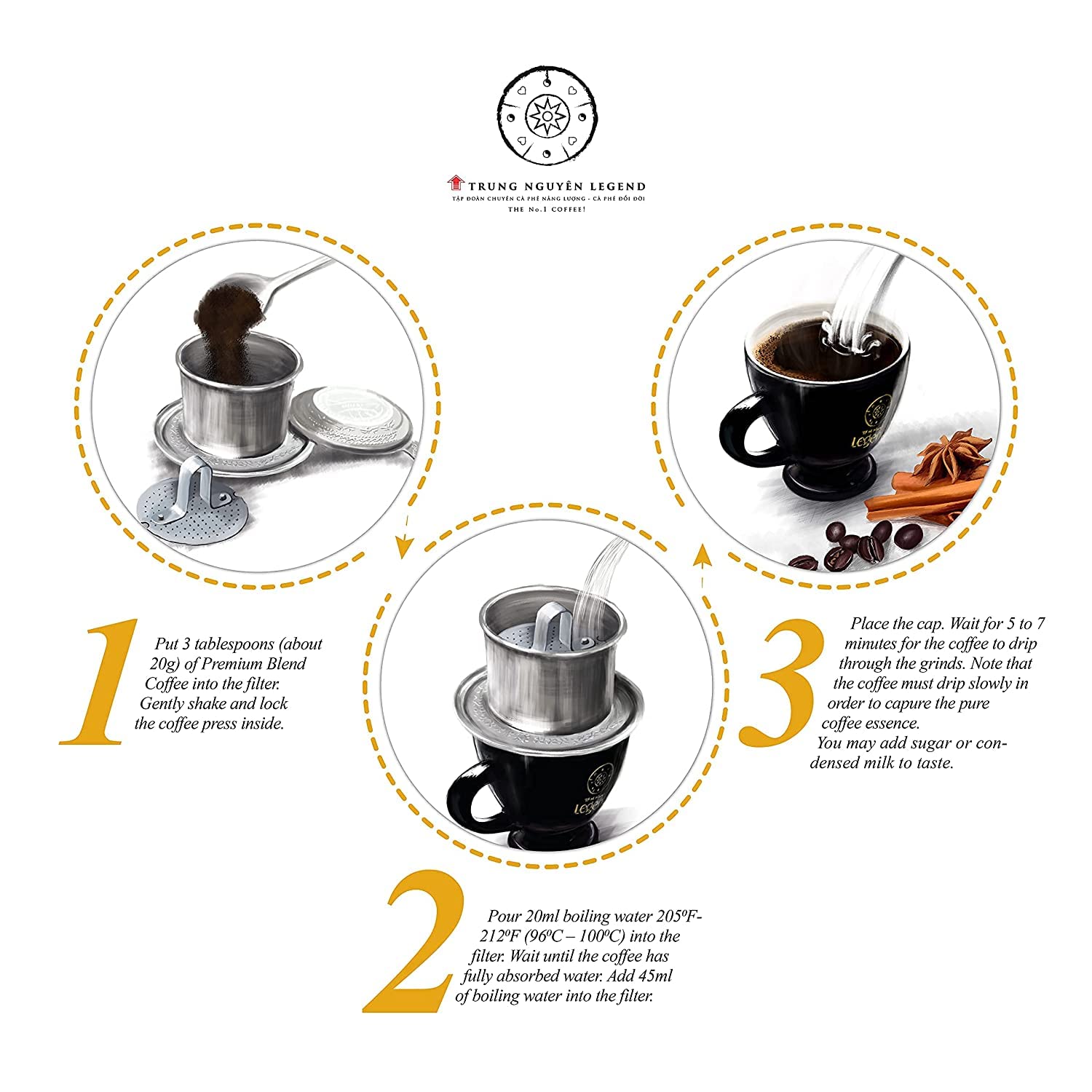 Trung Nguyen Premium Blend Vietnamese Coffee, 15 Ounce - Overture Gifts