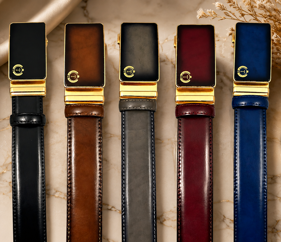 Handmade Luxury Italian Leather Ratchet Smart Belt for Men – Automatic Adjustable Men's Dress Belt | Multiple Colors