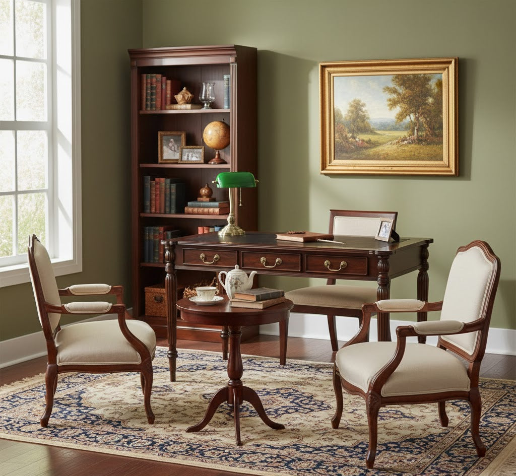 Legacy Leather Top Desk - Brown Walnut