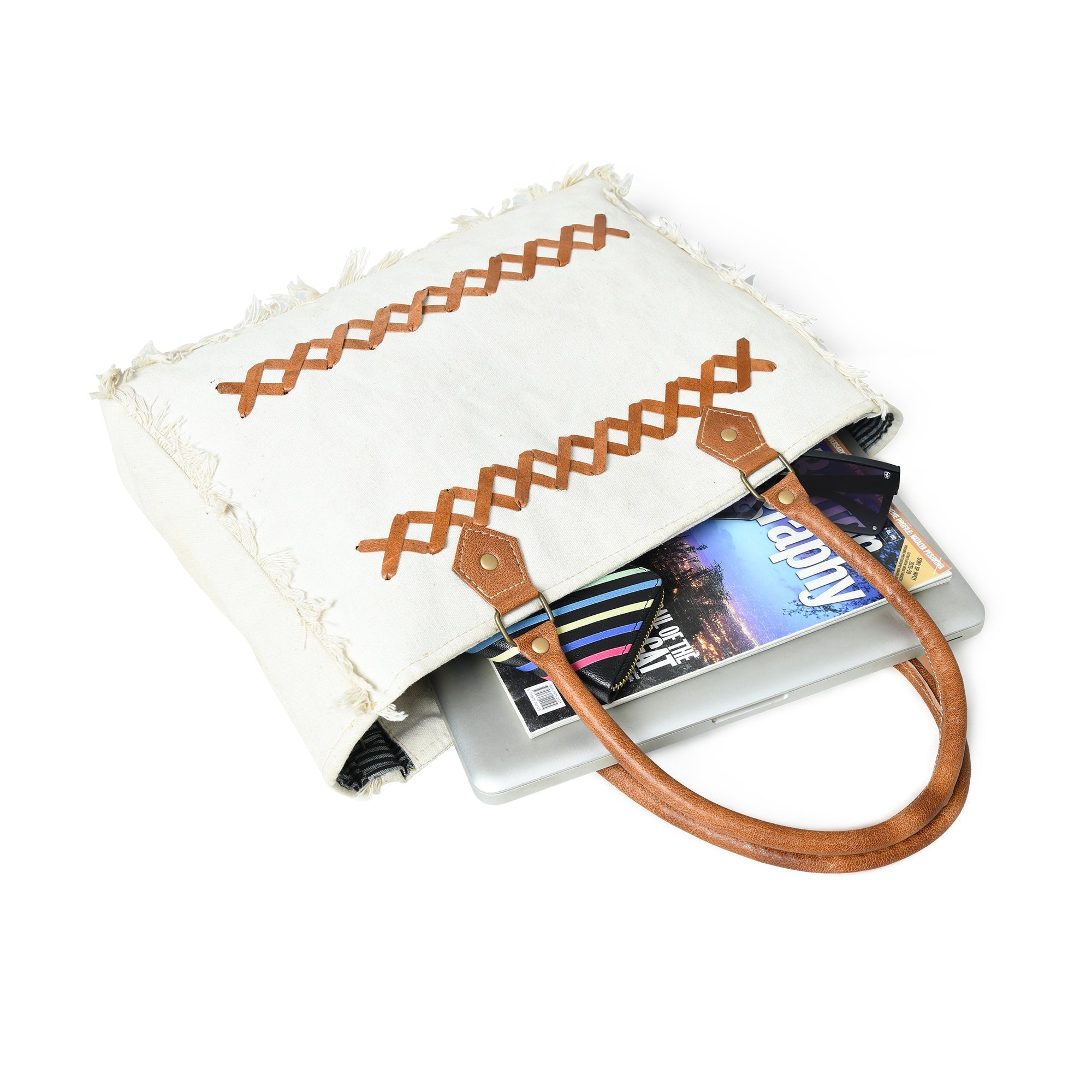 Urban Zigzag Canvas Shopper's Tote - Overture Gifts