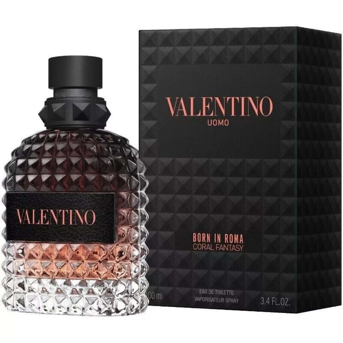 Uomo Born In Roma Coral Fantasy by Valentino EDT Spray for Men 3.4 oz