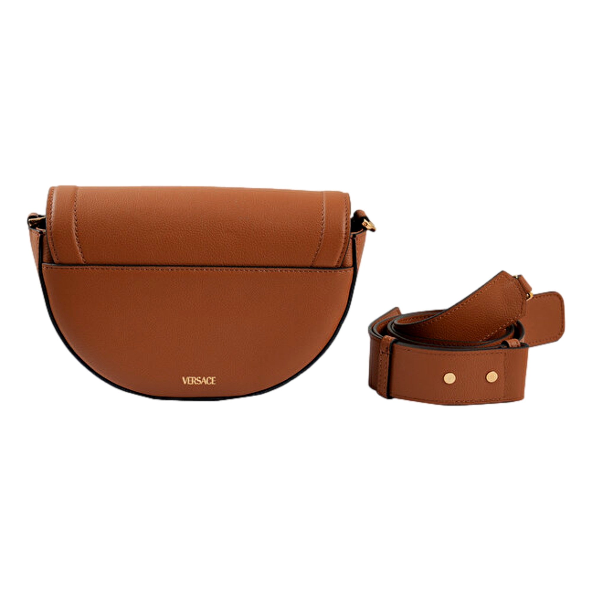 Versace La Medusa Vitello Leather Half Moon Crossbody Bag Summer