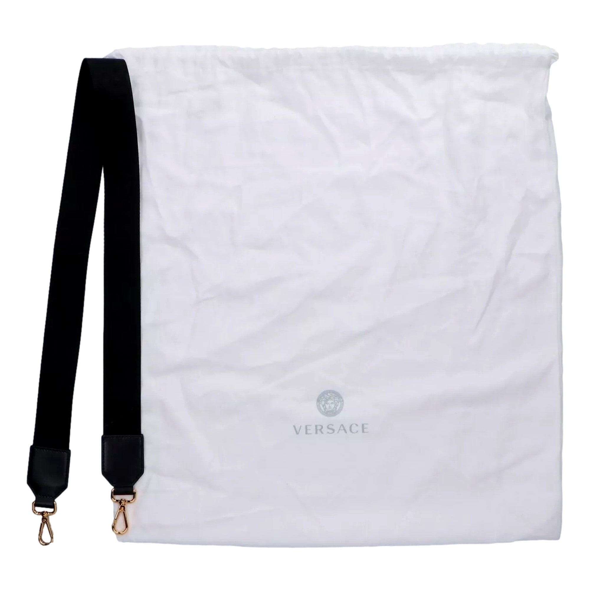 Versace Mini Tote Bag Nero Black Canvas Studded Logo Crossbody