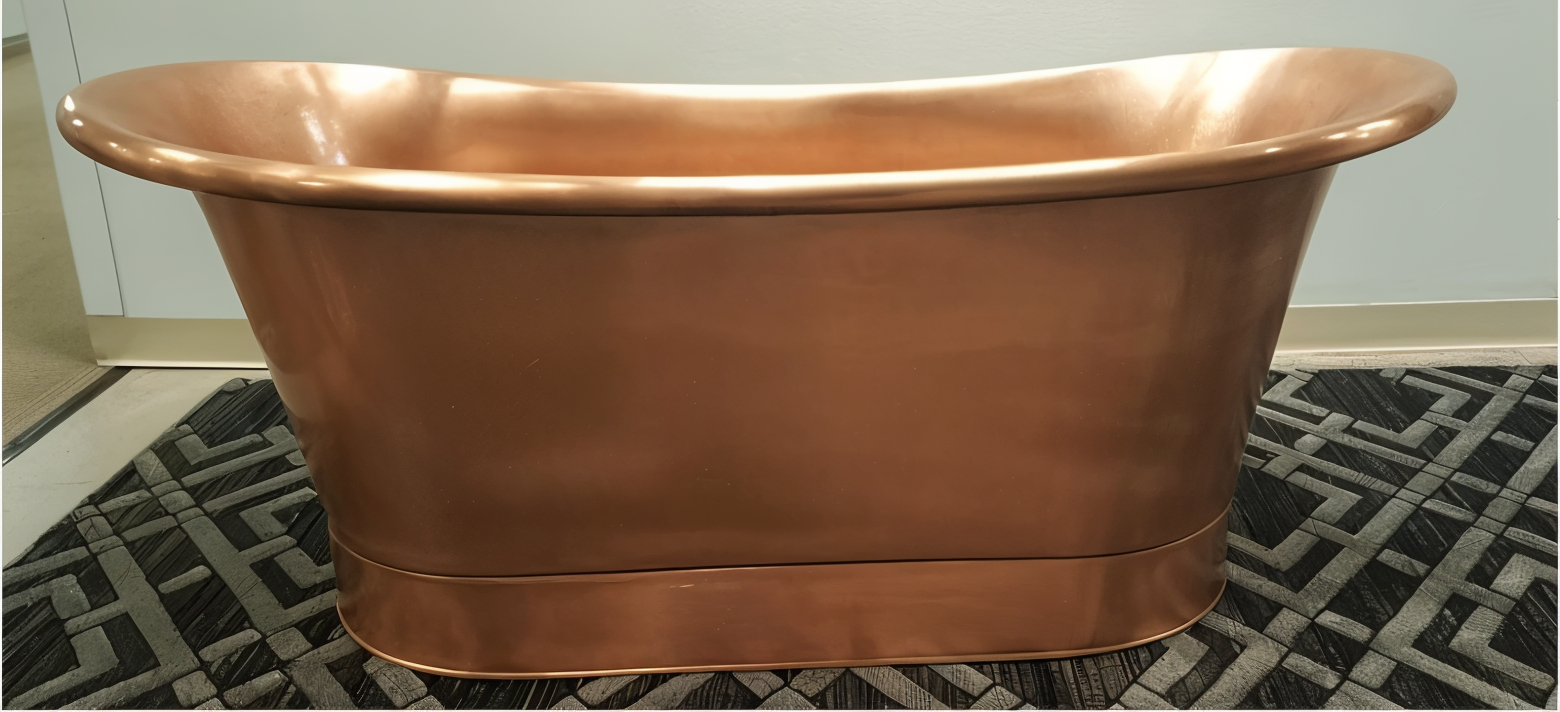 Vintage Handmade Copper Bathtub - Antique Look Craftsmanship
