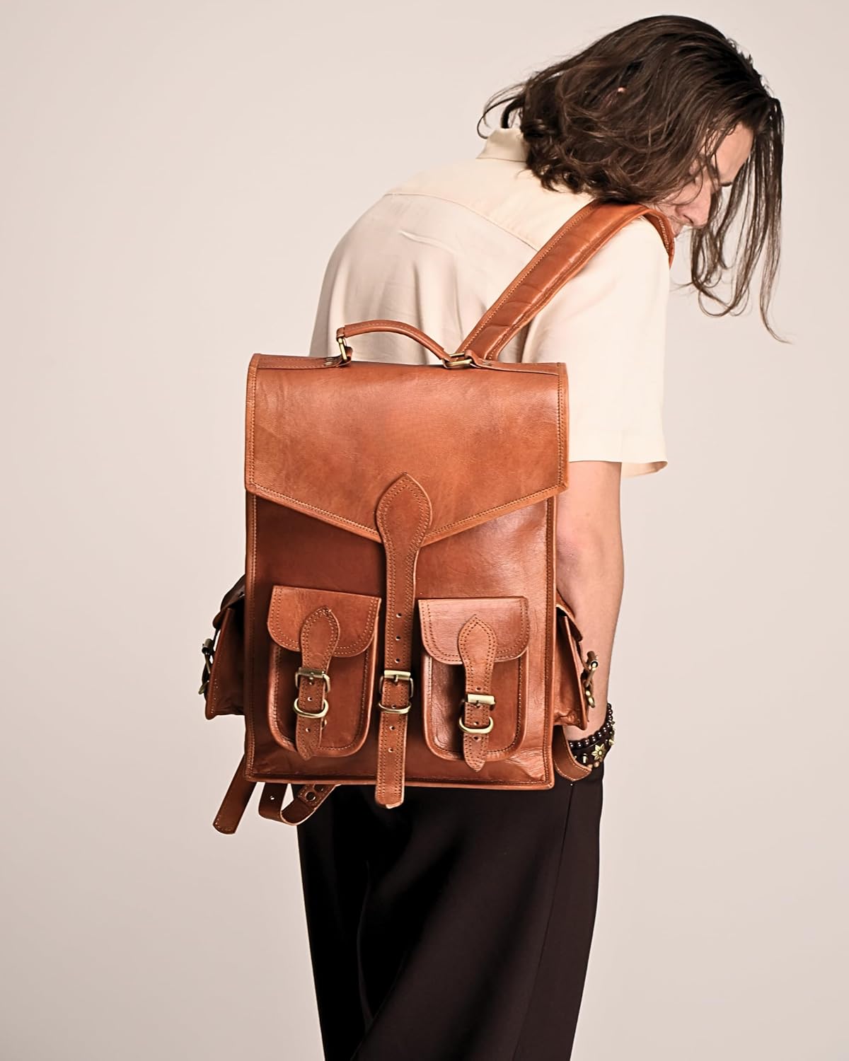 Vintage Leather Backpack Rucksack - Overture Gifts