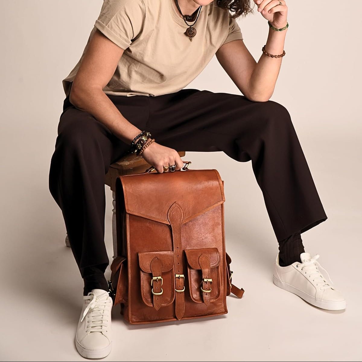Vintage Leather Backpack Rucksack - Overture Gifts
