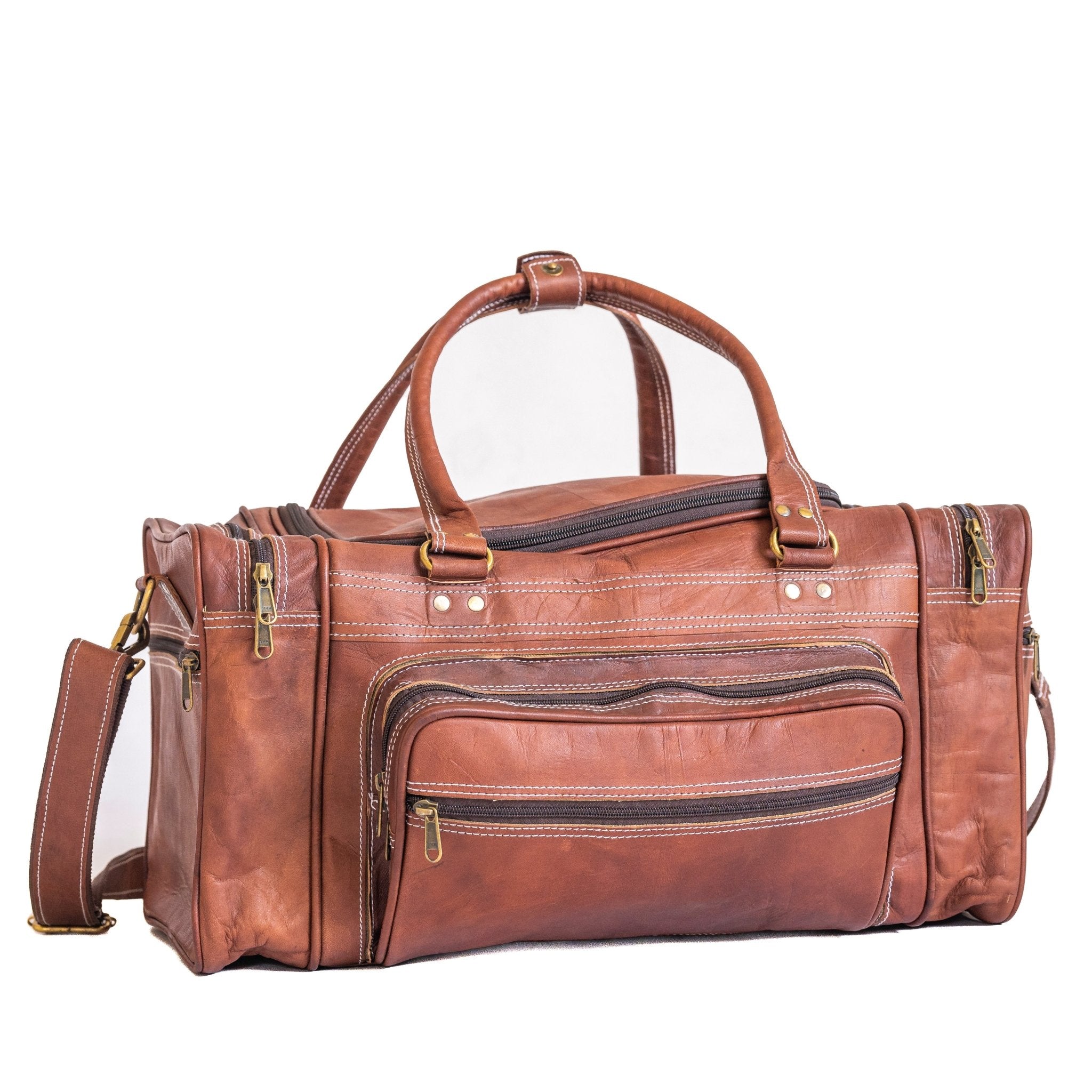 Vintage Leather Travel Duffle Bag - Overture Gifts
