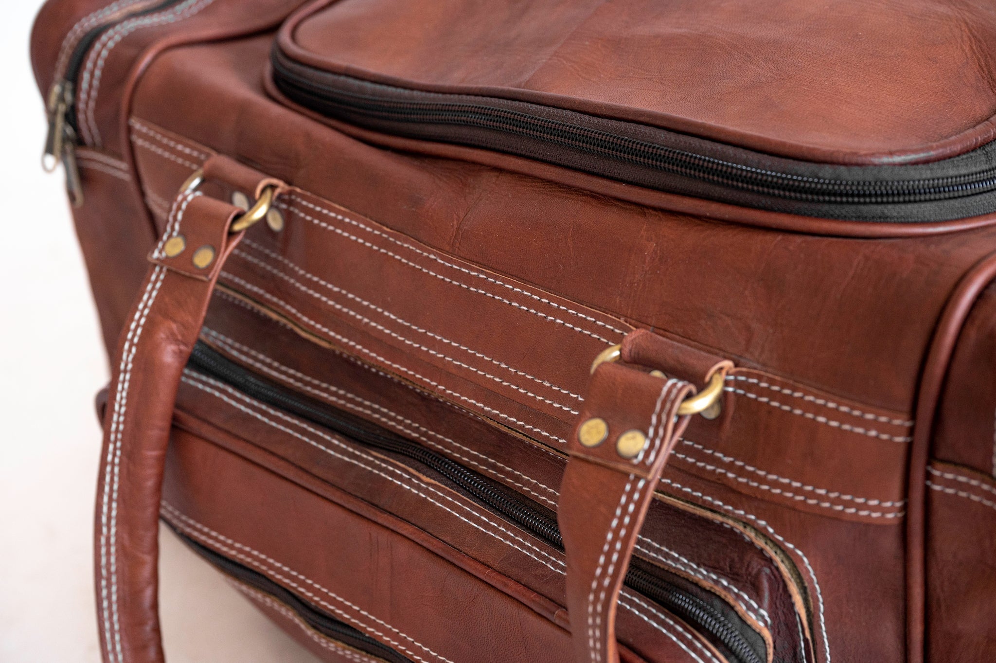 Vintage Leather Travel Duffle Bag - Overture Gifts